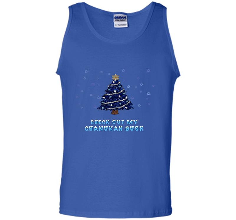 Inktee Store - Christmas Tree Check Out My Chanukah Bush Mens Tank Top Image