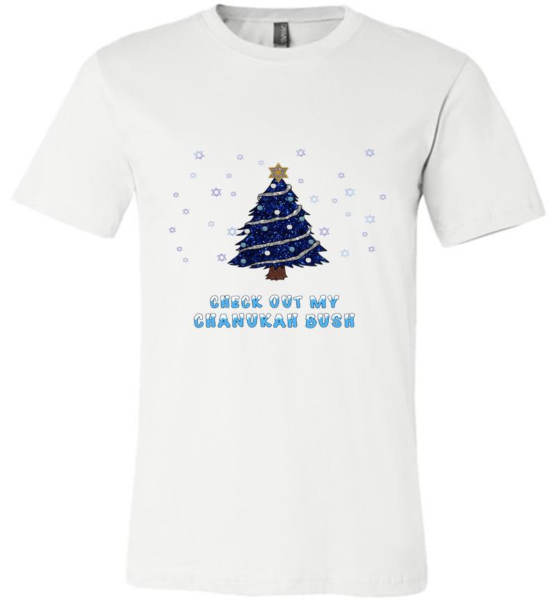 Inktee Store - Christmas Tree Check Out My Chanukah Bush Premium T-Shirt Image