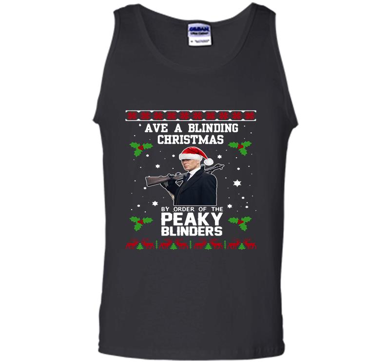 Inktee Store - Cillian Murphy Ave A Blinding Christmas By Order Of The Peaky Blinders Mens Tank Top Image