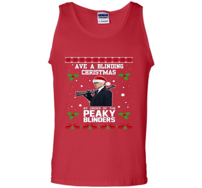 Inktee Store - Cillian Murphy Ave A Blinding Christmas By Order Of The Peaky Blinders Mens Tank Top Image