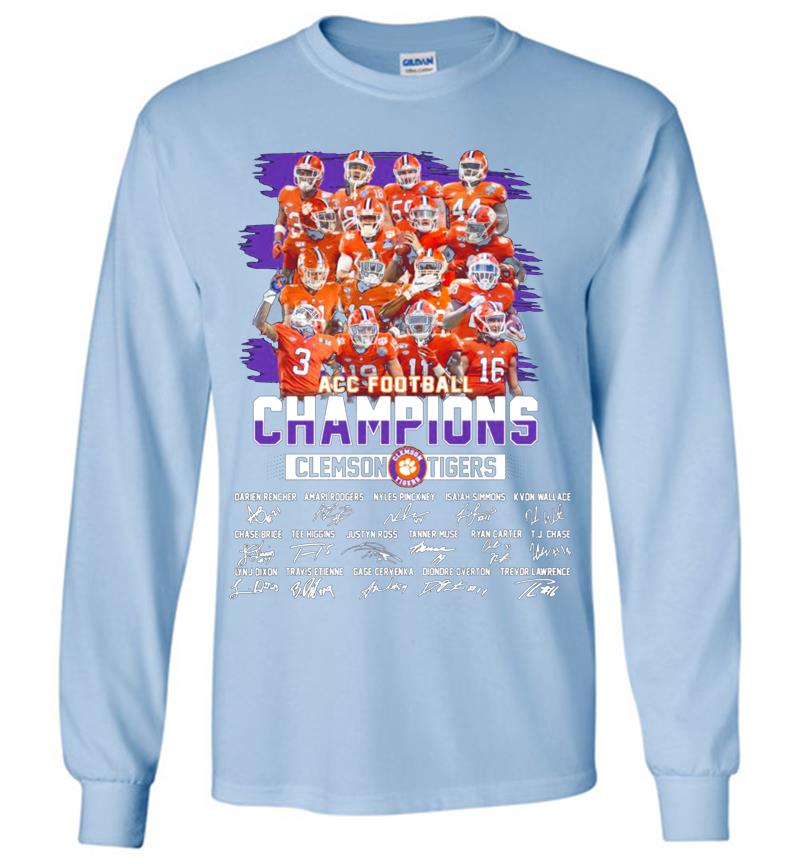 Inktee Store - Clemson Tigers Champions Acc Football Signature Long Sleeve T-Shirt Image