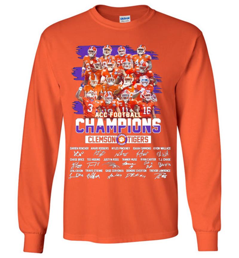 Inktee Store - Clemson Tigers Champions Acc Football Signature Long Sleeve T-Shirt Image