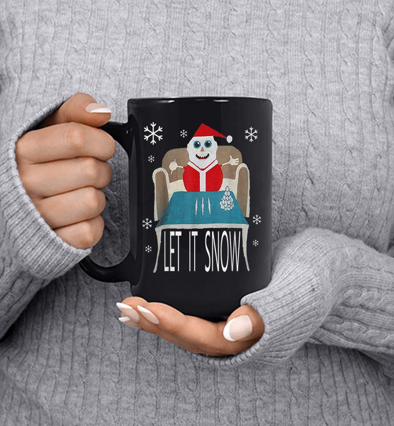 Cocaine Santa Let It Snow Christmas Mug
