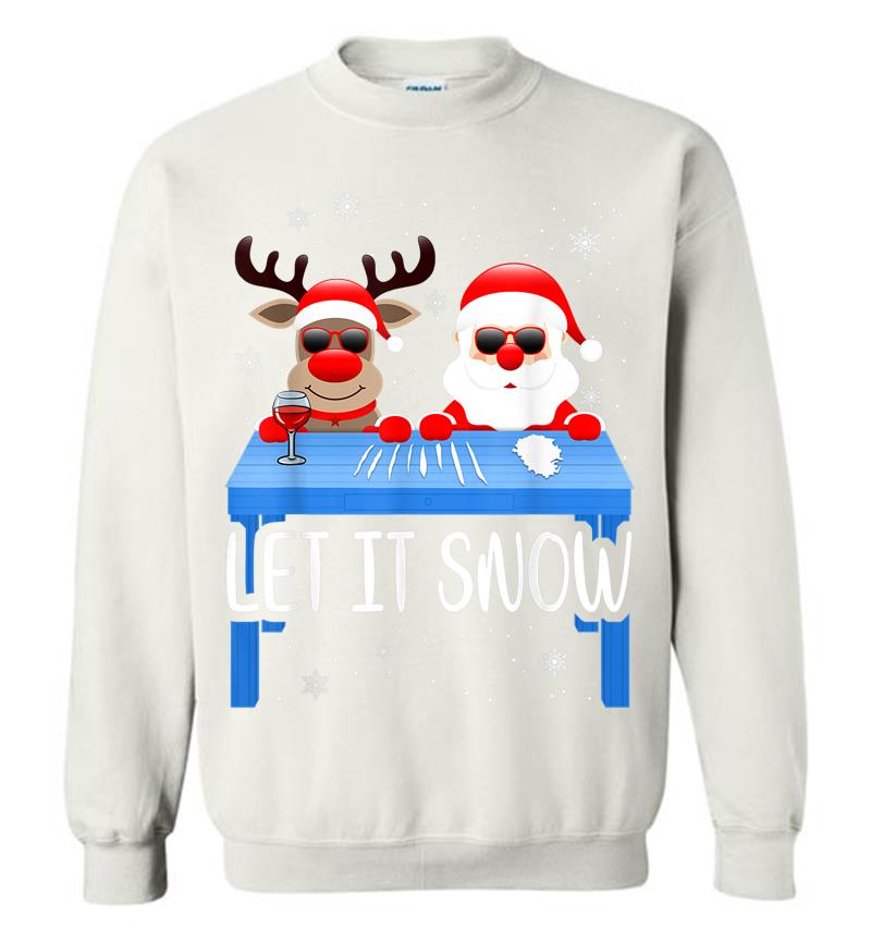 Sweatshirt Xmas Party Store Snow Sweater Inktee Cocaine Funny Reindeer - It Let Santa