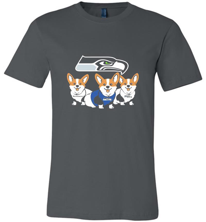 Corgi Dog Seattle Seahawks Premium T-shirt