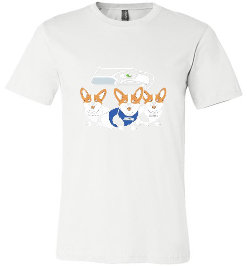 Inktee Store - Corgi Dog Seattle Seahawks Premium T-Shirt Image