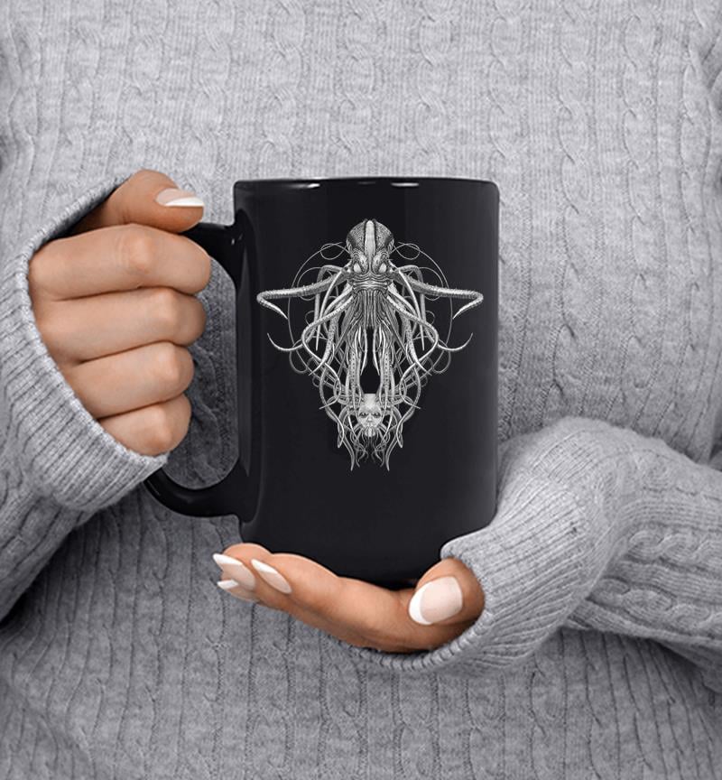 Cthulhu Monster In Black And White Retro Vintage Steampunk Mug