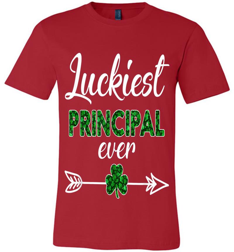 Inktee Store - Cute Luckiest Principal Ever St Patricks Day Premium T-Shirt Image