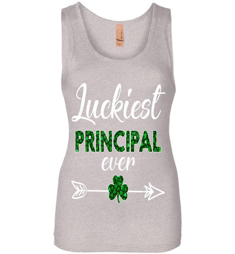 Inktee Store - Cute Luckiest Principal Ever St Patricks Day Womens Jersey Tank Top Image