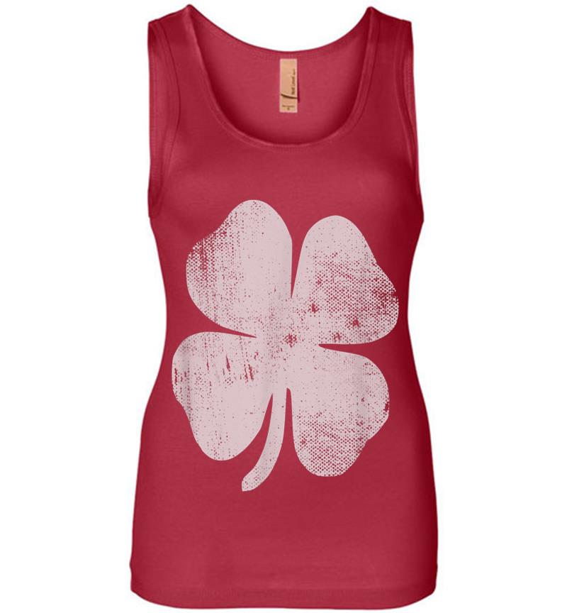 Inktee Store - Cute Lucky Shamrock Four Leaf Clover St. Patrick'S Day Womens Jersey Tank Top Image