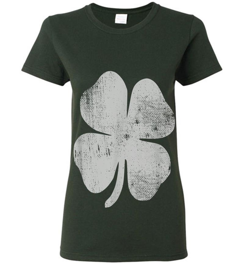 Inktee Store - Cute Lucky Shamrock Four Leaf Clover St. Patrick'S Day Womens T-Shirt Image