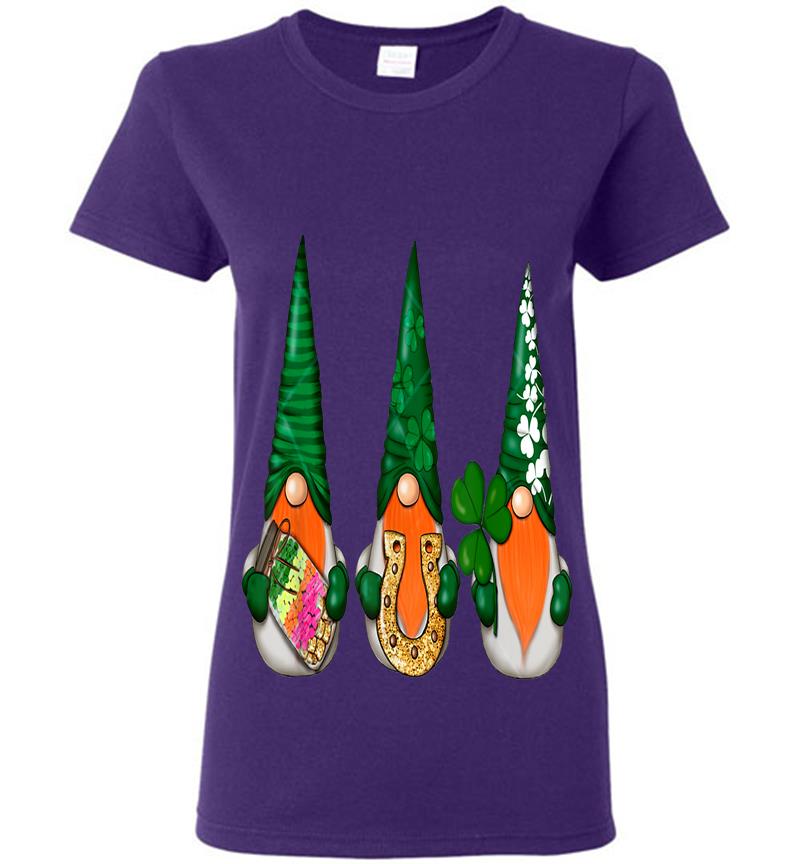 Inktee Store - Cute Nordic Gnomes Tomte Elves St Patrick'S Day Shamrock Womens T-Shirt Image