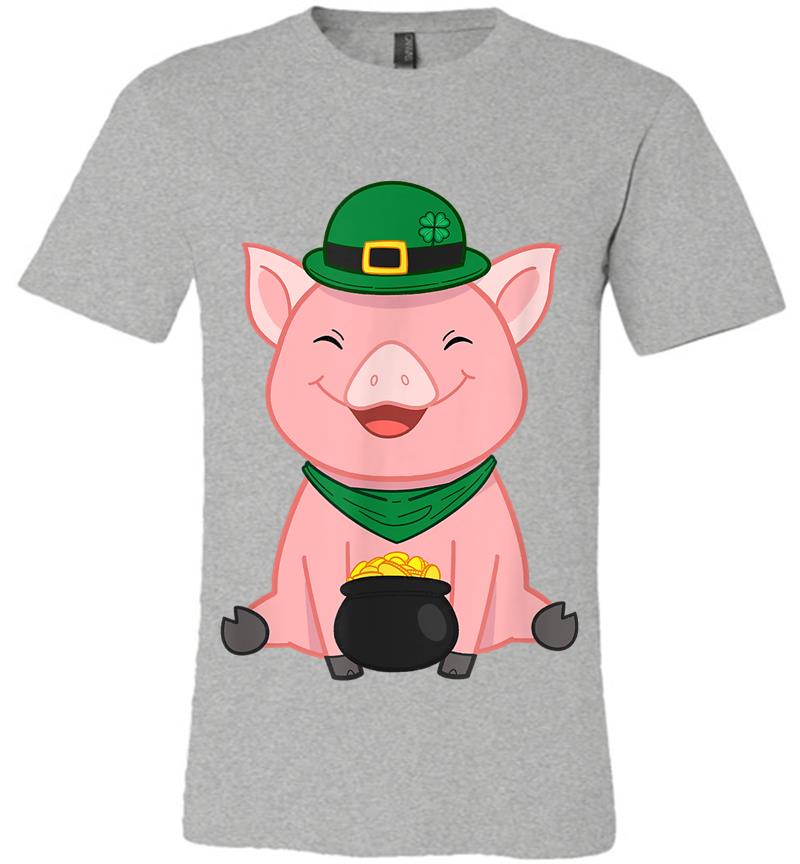 Inktee Store - Cute Pig St Patrick'S Day Outfi Premium T-Shirt Image