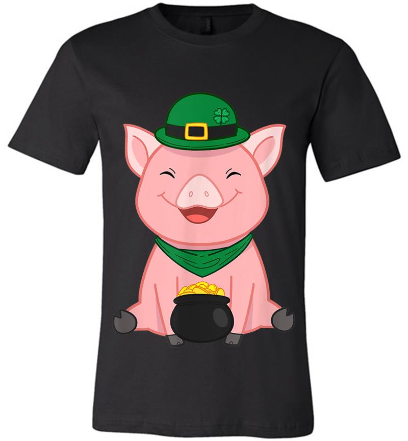 Inktee Store - Cute Pig St Patrick'S Day Outfi Premium T-Shirt Image