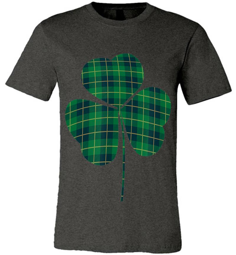 Inktee Store - Cute Shamrock Buffalo Plaid St Patrick'S Day Irish Love Premium T-Shirt Image