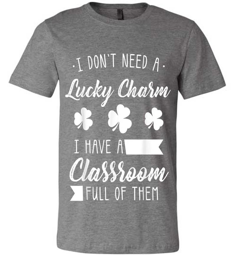 Inktee Store - Cute St. Patrick'S Day Teacher Funny Shamrock Premium T-Shirt Image