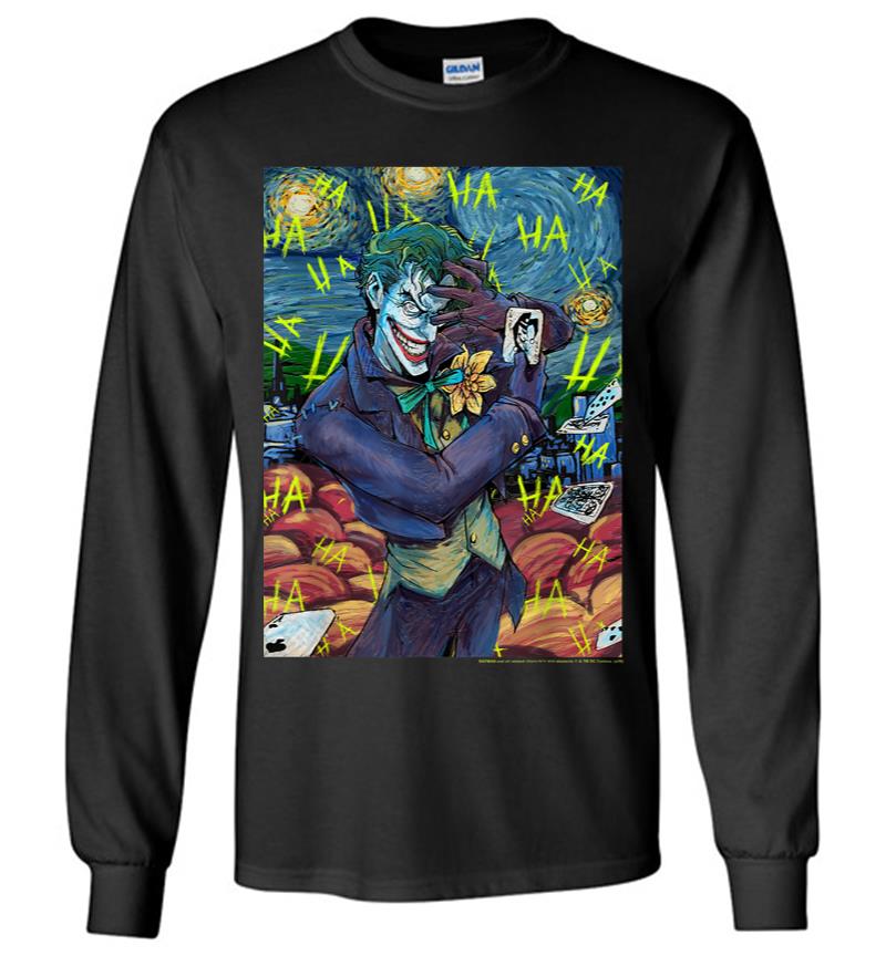 DC Comics The Joker Starry Night Style Portrait Long Sleeve T-shirt