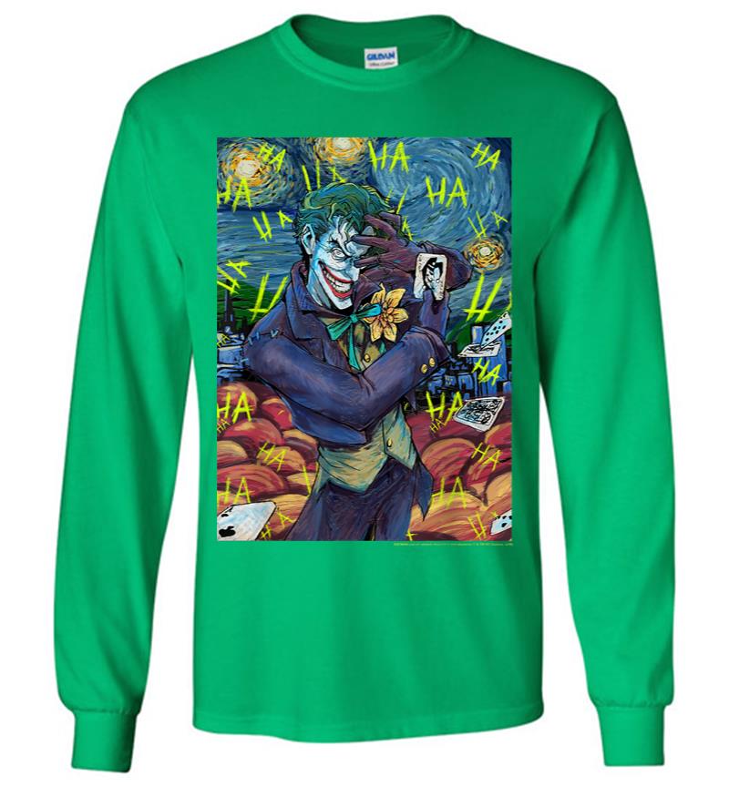 Inktee Store - Dc Comics The Joker Starry Night Style Portrait Long Sleeve T-Shirt Image