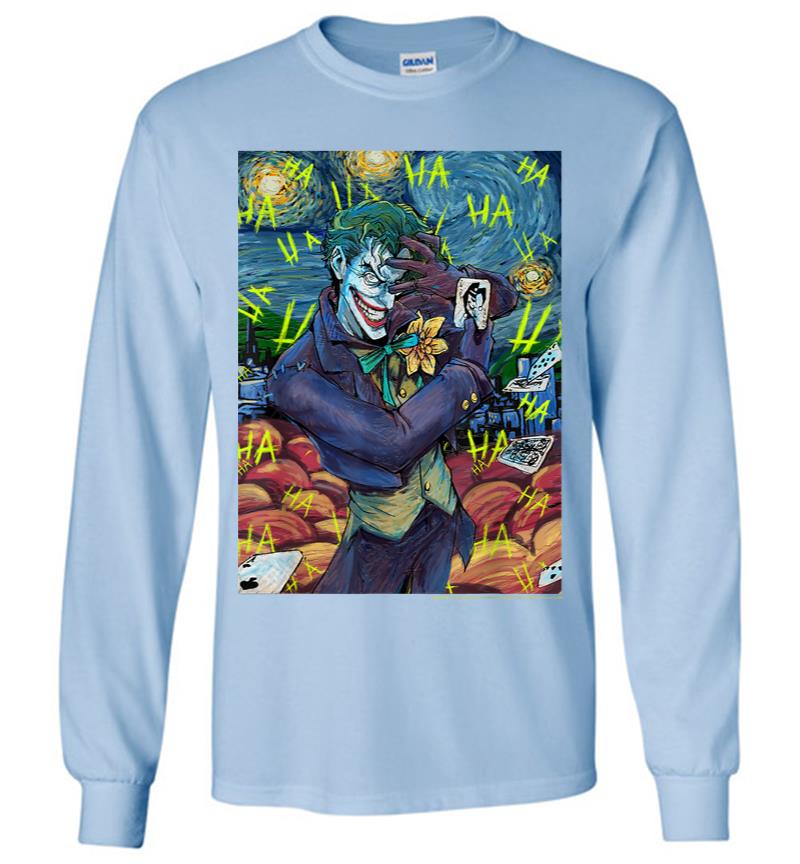 Inktee Store - Dc Comics The Joker Starry Night Style Portrait Long Sleeve T-Shirt Image