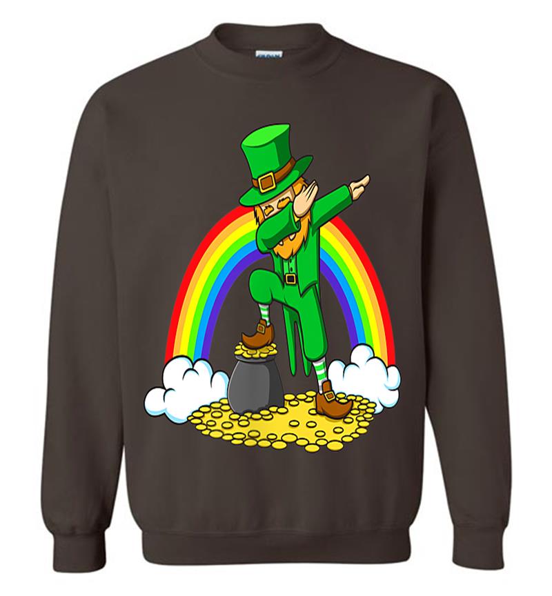 Inktee Store - Dabbing Leprechaun Dabrechaun Funny Dab St Patrick Day Sweatshirt Image