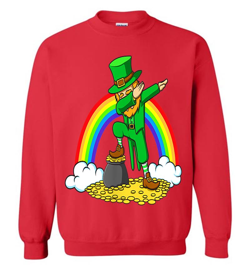 Inktee Store - Dabbing Leprechaun Dabrechaun Funny Dab St Patrick Day Sweatshirt Image