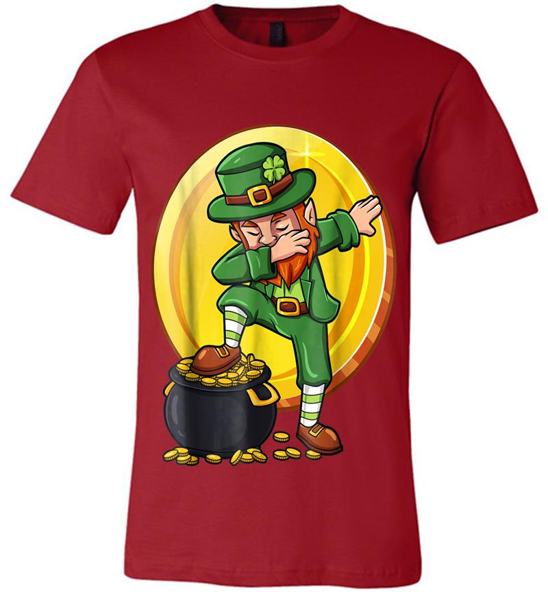 Inktee Store - Dabbing Leprechaun Gold Coin St Patrick'S Day Premium T-Shirt Image