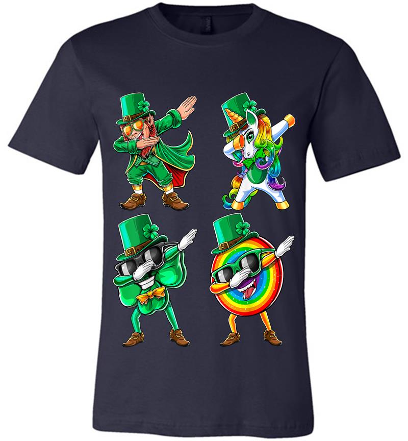 Inktee Store - Dabbing Leprechaun Unicorn Shamrock St. Patrick'S Day Kids Premium T-Shirt Image