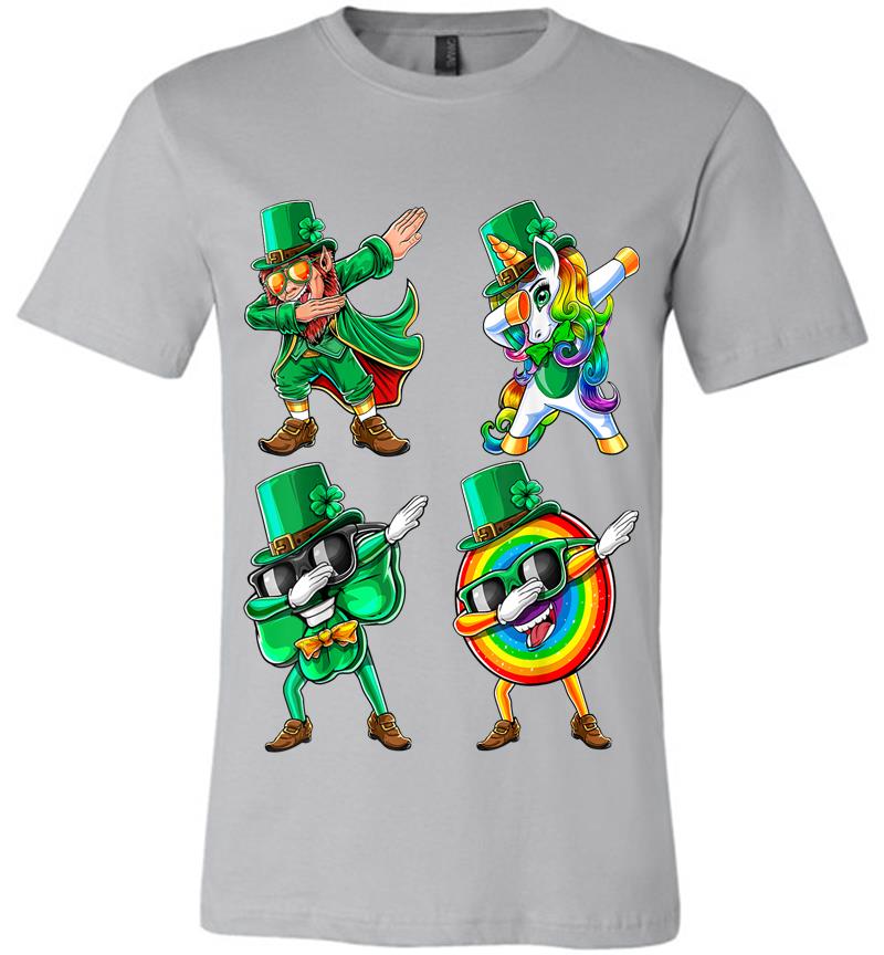 Inktee Store - Dabbing Leprechaun Unicorn Shamrock St. Patrick'S Day Kids Premium T-Shirt Image
