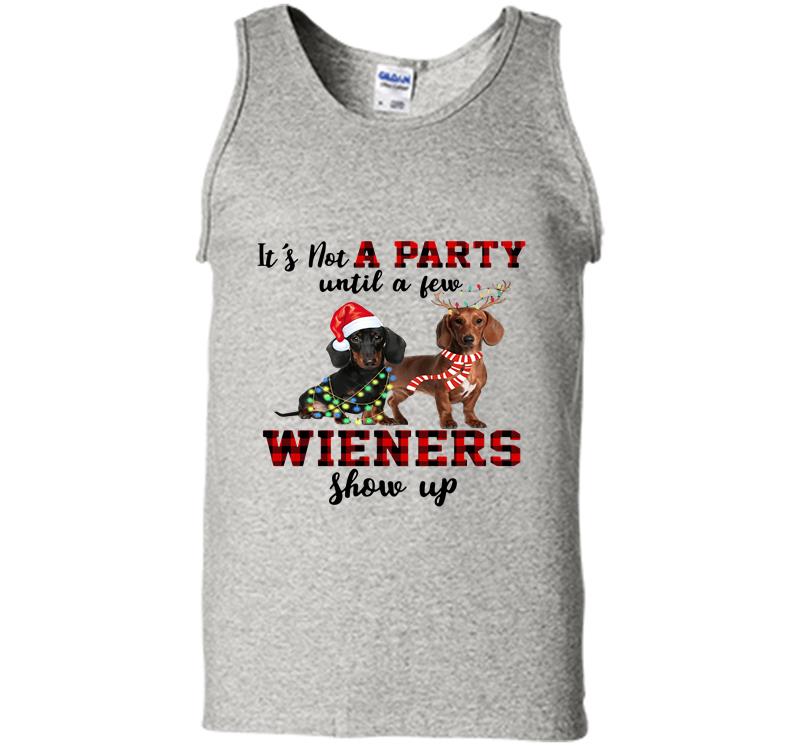 Dachshund Santa It’s Not A Party Until A Few Wieners Show Up Christmas Mens Tank Top