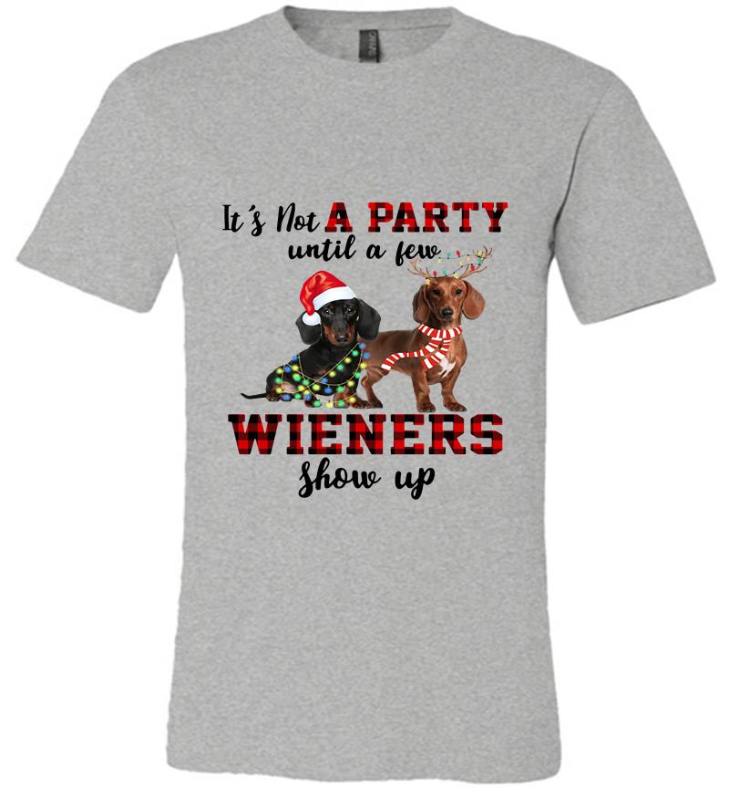Inktee Store - Dachshund Santa It’s Not A Party Until A Few Wieners Show Up Christmas Premium T-Shirt Image
