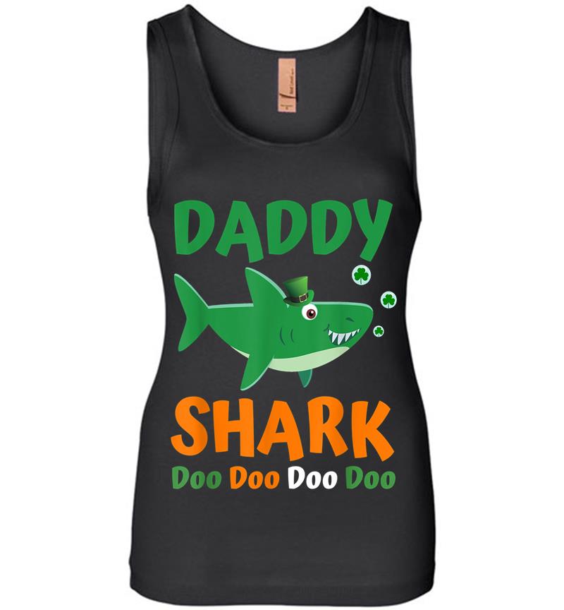 Daddy Shark Irish St Patricks Day For Dad Womens Jersey Tank Top