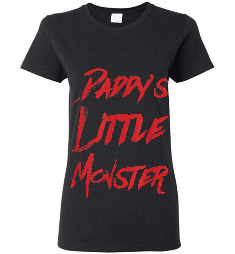 Daddy'S Little Monster Halloween Womens T-Shirt