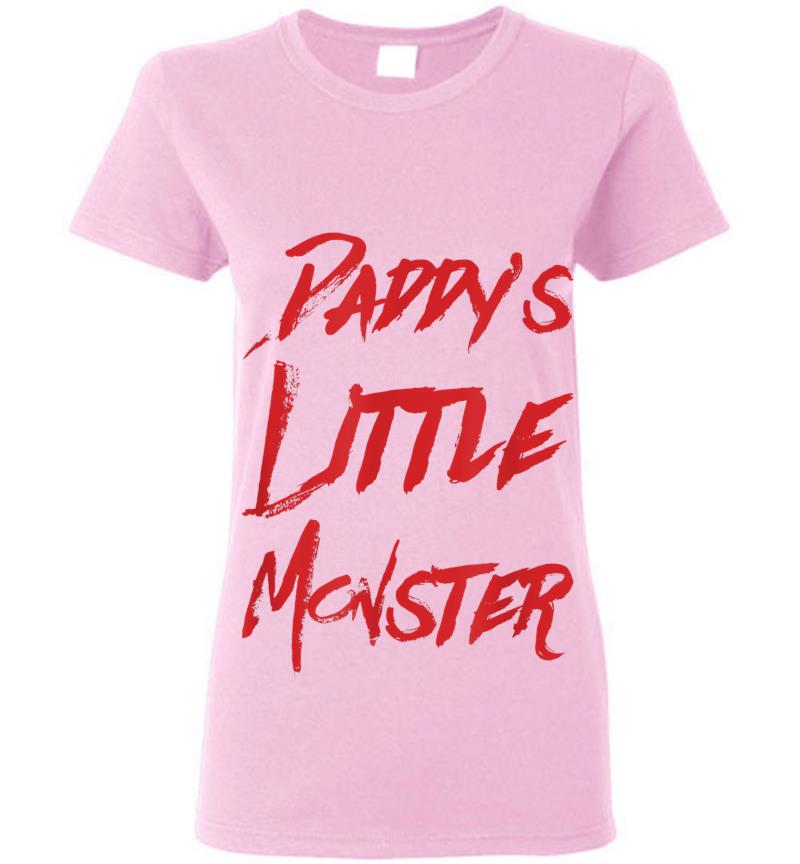 Inktee Store - Daddy'S Little Monster Halloween Womens T-Shirt Image