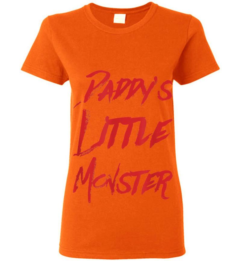 Inktee Store - Daddy'S Little Monster Halloween Womens T-Shirt Image