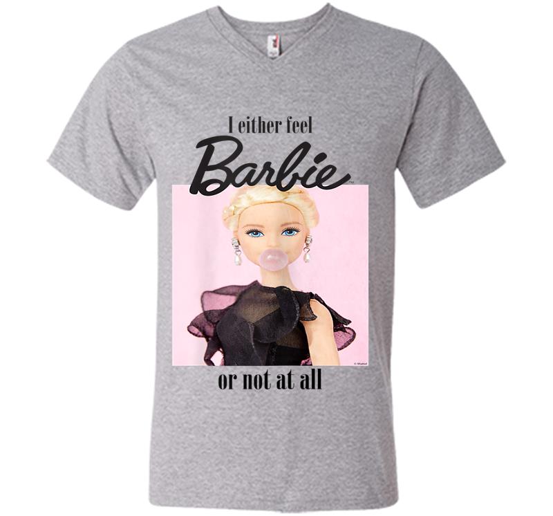 Inktee Store - Damen Barbie Feel Like Barbie Viele Grenfarben V-Neck T-Shirt Image