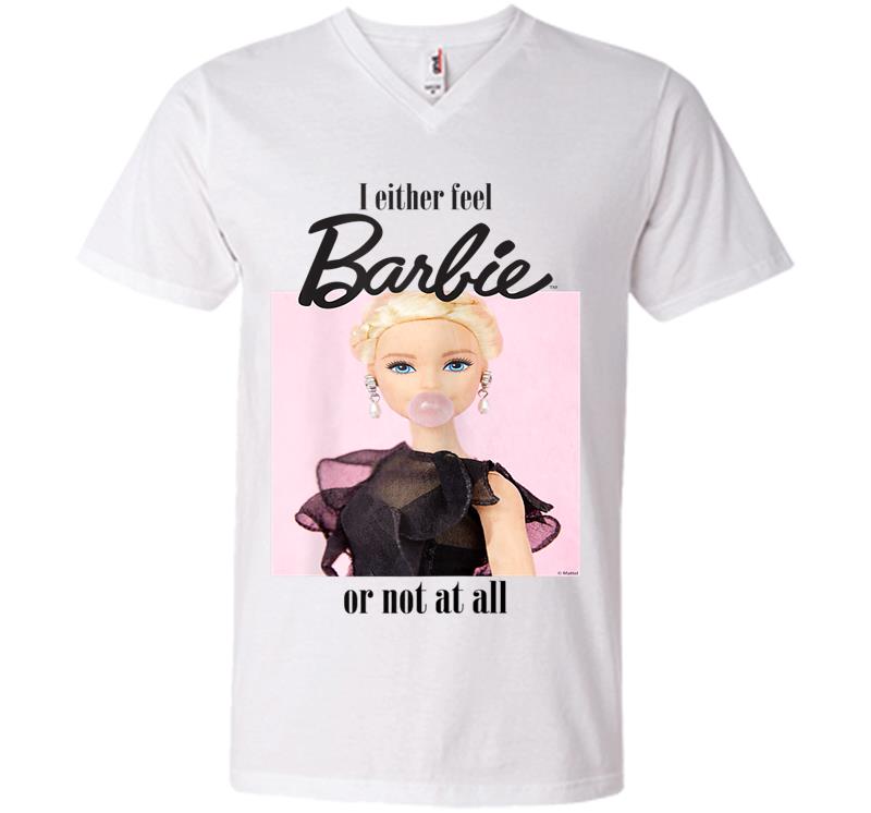 Inktee Store - Damen Barbie Feel Like Barbie Viele Grenfarben V-Neck T-Shirt Image