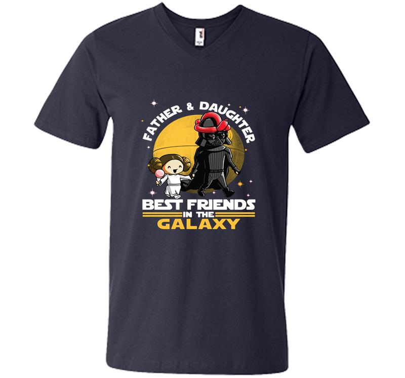 Inktee Store - Darth Vader Father And Daughter Leia Organa Best Friends In The Galaxy V-Neck T-Shirt Image
