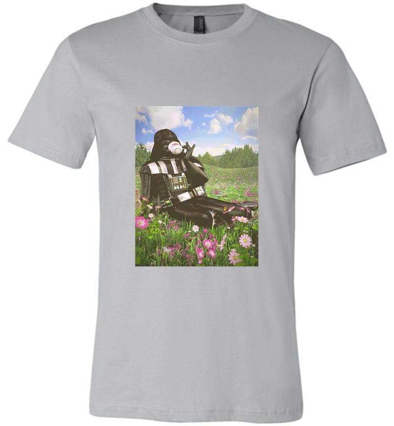 Inktee Store - Darth Vader Drink Tea Flowers Premium T-Shirt Image