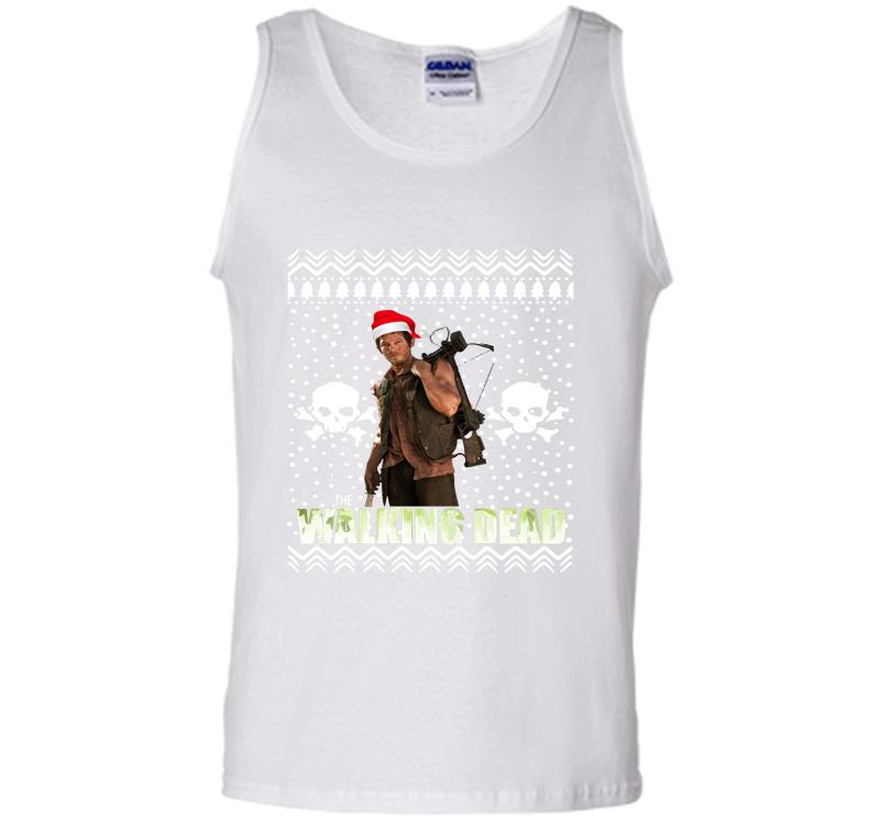 Inktee Store - Daryl Dixon Santa The Walking Dead Christmas Mens Tank Top Image
