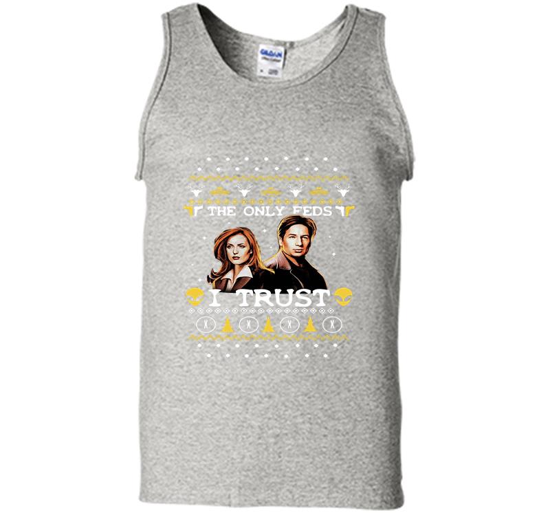 David Duchovny And Gillian Anderson The X-Files The Only Feds I Trust Christmas Mens Tank Top