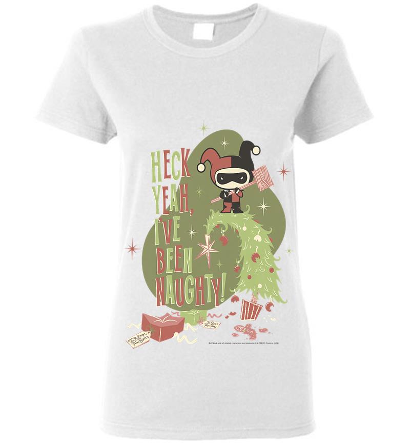 Inktee Store - Dc Comics Harley Quinn Heck Yeah I'Ve Been Naughty Christmas Womens T-Shirt Image