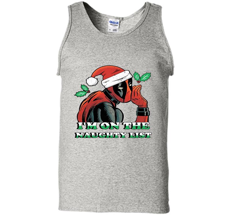 Deadpool Santa I’m On The Naughty List Christmas Mens Tank Top