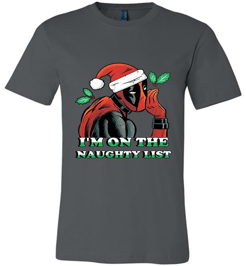 Deadpool Santa I’m On The Naughty List Christmas Premium T-shirt