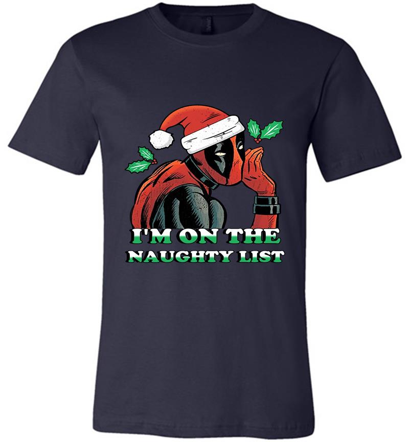 Inktee Store - Deadpool Santa I’m On The Naughty List Christmas Premium T-Shirt Image