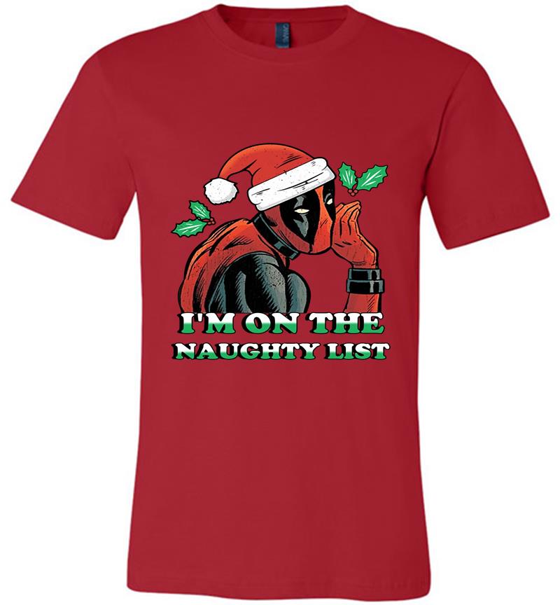 Inktee Store - Deadpool Santa I’m On The Naughty List Christmas Premium T-Shirt Image