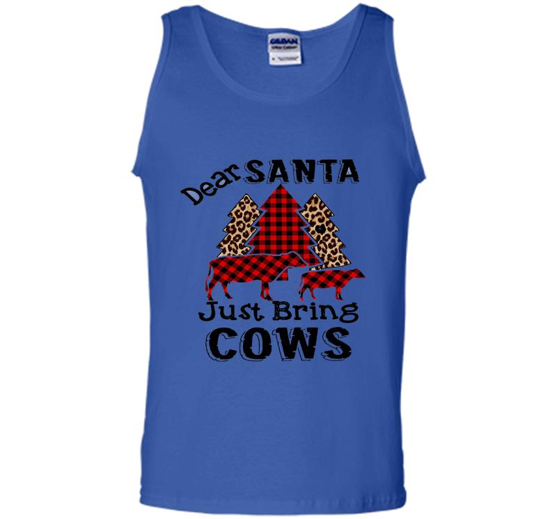 Inktee Store - Dear Santa Just Bring Cows Mens Tank Top Image
