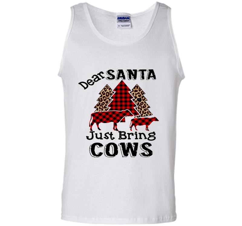 Inktee Store - Dear Santa Just Bring Cows Mens Tank Top Image