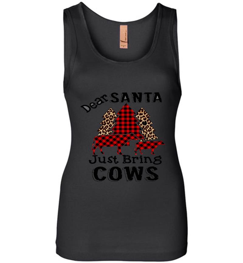 Dear Santa Just Bring Cows Womens Jersey Tank Top
