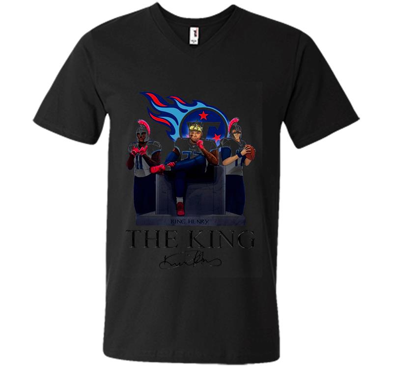 Derrick Henry Tennessee Titans The King Signature V-Neck T-Shirt