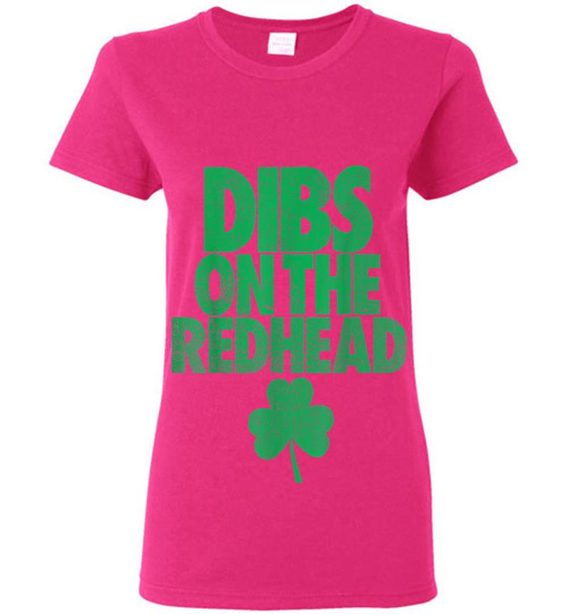 Inktee Store - Dibs On The Redhead Funny St. Patricks Day Womens T-Shirt Image
